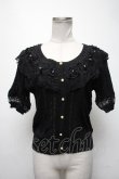 画像1: axes femme / シフォンお花レースカーディガン  黒 S-25-02-25-034-AX-TO-HR-ZS (1)