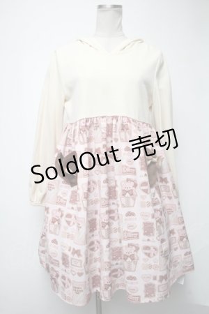 画像: 【SALE】To Alice / チョコＸクッキー切り替えワンピース  オフＸピンク S-25-02-25-043-LO-OP-AS-ZT252