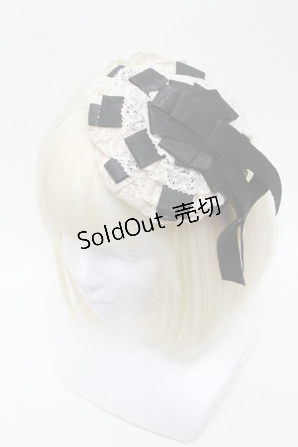 画像1: LOLITA / ヘッドドレス  オフｘ黒 S-25-02-27-005-LO-ZA-AS-ZS (1)
