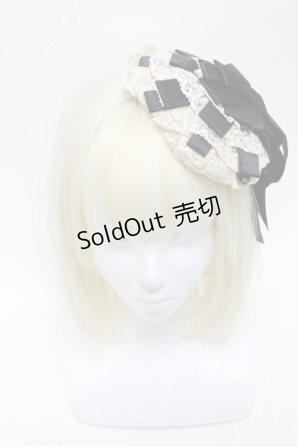 画像2: LOLITA / ヘッドドレス  オフｘ黒 S-25-02-27-005-LO-ZA-AS-ZS (2)