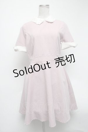 画像: axes femme POETIQUE / フラワーレース襟ワンピース  ピンク S-25-02-27-062-AX-OP-AS-ZS