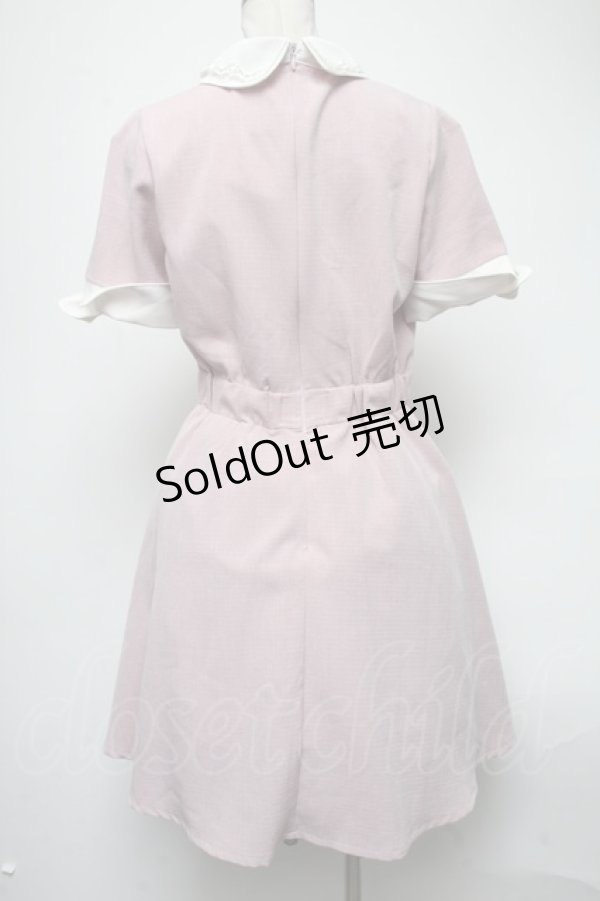 画像2: axes femme POETIQUE / フラワーレース襟ワンピース  ピンク S-25-02-27-062-AX-OP-AS-ZS (2)