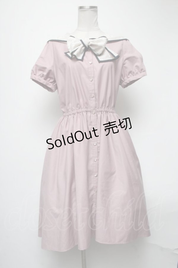 画像1: axes femme POETIQUE / レース襟ワンピース  ピンク S-25-02-27-064-AX-OP-AS-ZS (1)