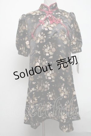 画像: Jamie エーエヌケー / チャイナワンピース  黒 S-25-02-27-070-LO-OP-AS-ZS