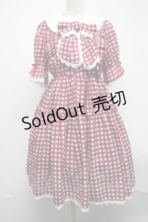 画像: axes femme kawaii / ギンガムチェック柄ワンピース  赤 S-25-02-27-071-AX-OP-HR-ZS