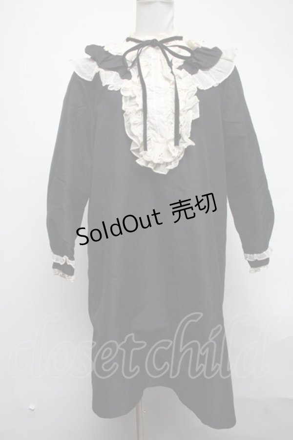 画像1: Jane Marple / T/C herringbone cedricドレス  黒 S-25-02-27-075-JM-OP-AS-ZS (1)