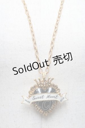 画像: MILK / Sweet Heartブローチネックレス  黒ｘゴールド S-25-02-27-015-ML-AC-AS-ZS