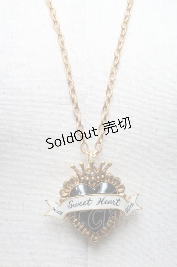 画像1: MILK / Sweet Heartブローチネックレス  黒ｘゴールド S-25-02-27-015-ML-AC-AS-ZS (1)