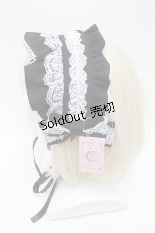 画像2: metamorphose / ブリム付きヘッドドレス  黒ｘ白 S-25-02-27-003-ME-AC-AS-ZS (2)