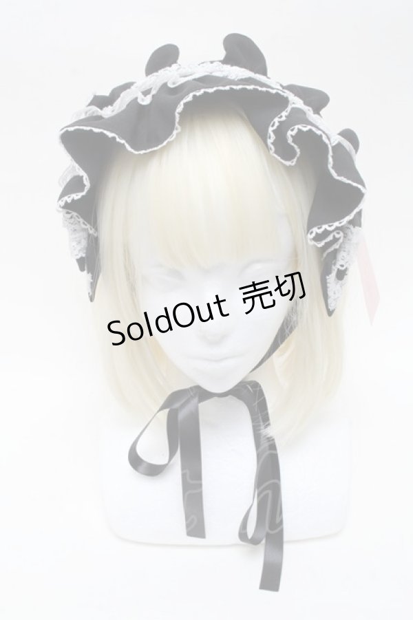 画像3: metamorphose / ブリム付きヘッドドレス  黒ｘ白 S-25-02-27-003-ME-AC-AS-ZS (3)
