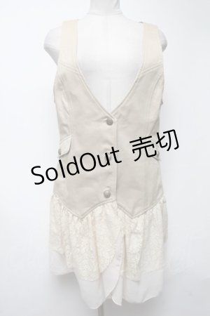 画像: axes femme / 裾レースベスト  カーキ S-25-02-27-028-AX-TO-AS-ZS