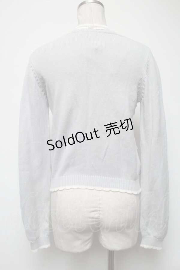 画像2: axes femme POETIQUE / はしごリボンニットトップス  サックス S-25-02-27-038-AX-TO-HR-ZS (2)