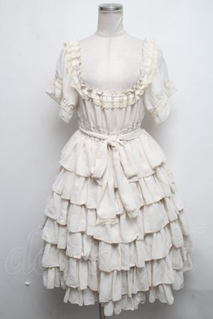画像: ATELIER PIERROT / シフォンティアードワンピース  オフ S-25-03-01-065-EL-OP-AS-ZS