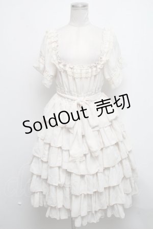 画像: ATELIER PIERROT / シフォンティアードワンピース  オフ S-25-03-01-065-EL-OP-AS-ZS