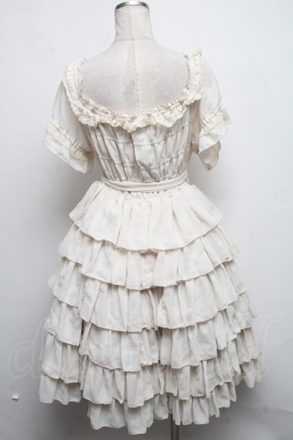 画像2: ATELIER PIERROT / シフォンティアードワンピース  オフ S-25-03-01-065-EL-OP-AS-ZS (2)
