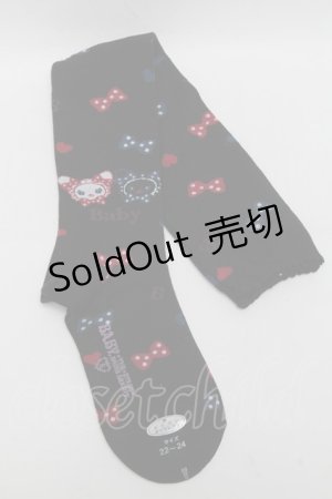 画像: BABY,THE STARS SHINE BRIGHT / ねこくみゃちゃんのHappy Meow Meow Presentオーバーニー  黒 S-25-03-01-002-BA-ZA-HR-ZS