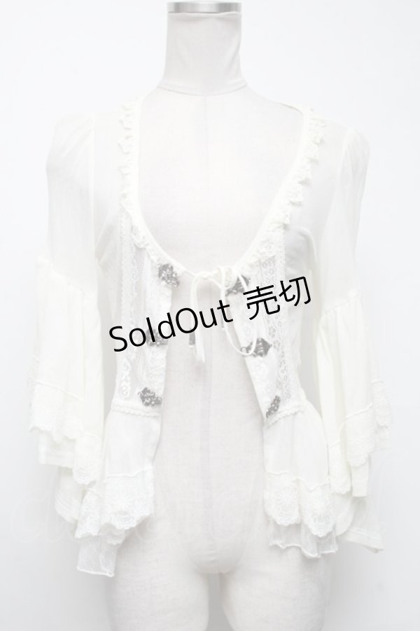 画像1: Ozz oneste / シフォン&レースカーディガン  キナリ S-25-03-02-011-OO-BL-HR-ZS (1)