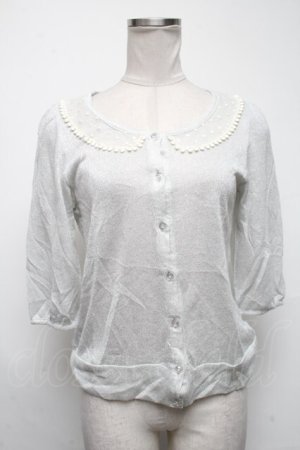 画像: Emily Temple cute / ラメ半袖カーディガン  グレーｘシルバー S-25-03-02-012-ET-TO-AS-ZS