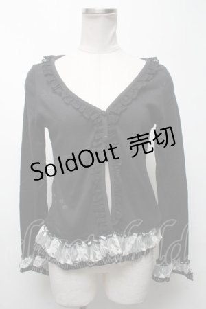 画像: H jelly / プリントカットボレロ  黒 S-25-03-02-035-HN-TO-AS-ZS