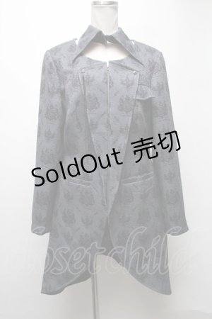 画像: Neo-Ludwig / つけ襟付きプリントジャケット  グレー S-25-03-02-045-LO-BL-HR-ZS
