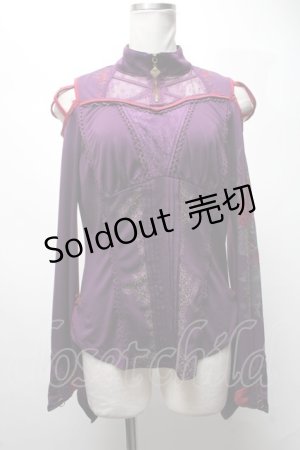 画像: Ozz oneste / チャイナデザインプルオーバー  紫 S-25-03-02-047-OO-TO-HR-ZS