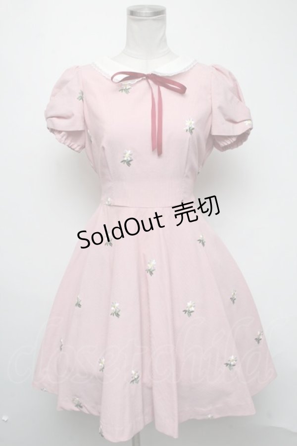 画像1: Secret Honey / マーガレット刺繍ワンピース  赤 S-25-03-06-050-CA-OP-AS-ZS (1)