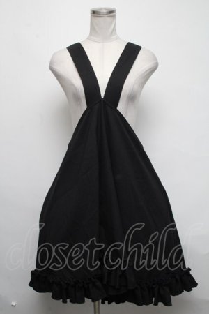 画像: Na+H / hmサスペンダーフリルスカート(sc)  黒 S-25-03-06-067-PU-PA-HR-ZS