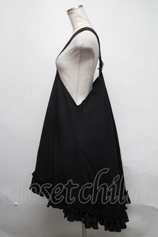画像3: Na+H / hmサスペンダーフリルスカート(sc)  黒 S-25-03-06-067-PU-PA-HR-ZS (3)