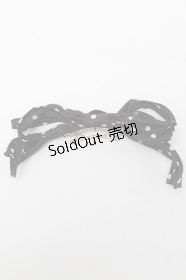 画像1: MILK / ドットリボンバレッタ  黒 S-25-03-06-008-ML-AC-HR-ZS (1)