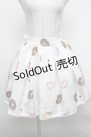 画像: Ank Rouge / スウィートドーナツ柄スカート  オフ S-25-03-06-078-CA-SK-AS-ZS