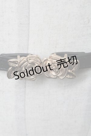 画像: F&A / リトルローズバックルゴムベルト  黒 S-25-03-06-010-LO-ZA-HR-ZS