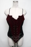 画像1: DARK IN LOVE / Gothic scarlet bats corset   黒ｘワイン S-25-03-06-013-PU-BL-HR-ZS (1)