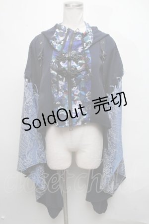 画像: Qutie Frash / 和柄ショートカーデ   紺 S-25-03-06-028-QU-TO-AS-ZS