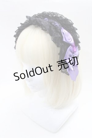 画像: GOTH / バラレースリボンヘッドドレス  黒ｘ紫 S-25-03-09-007-GO-AC-HR-ZS