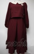 画像1: m petit by misako / マイメロワッペン付きワンピース  ワイン S-25-03-09-069-LO-OP-HR-ZS (1)