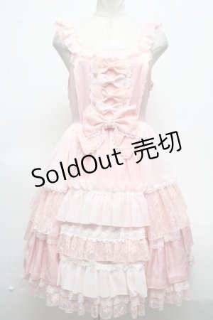 画像: Angelic Pretty / Romantic Fleurジャンパースカート  ピンク S-25-03-09-074-AP-OP-HR-ZS