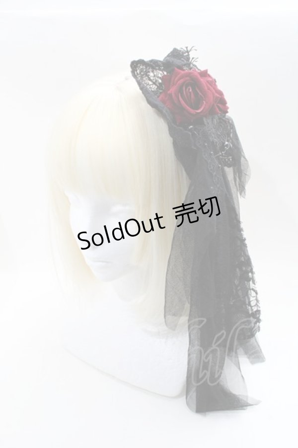 画像1: GOTH / バラコサージュヘアクリップ  黒 S-25-03-09-009-GO-AC-HR-ZS (1)