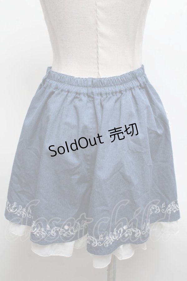 画像2: axes femme POETIQUE / マリン刺繍キュロット  青 S-25-03-09-082-AX-PA-AS-ZS (2)