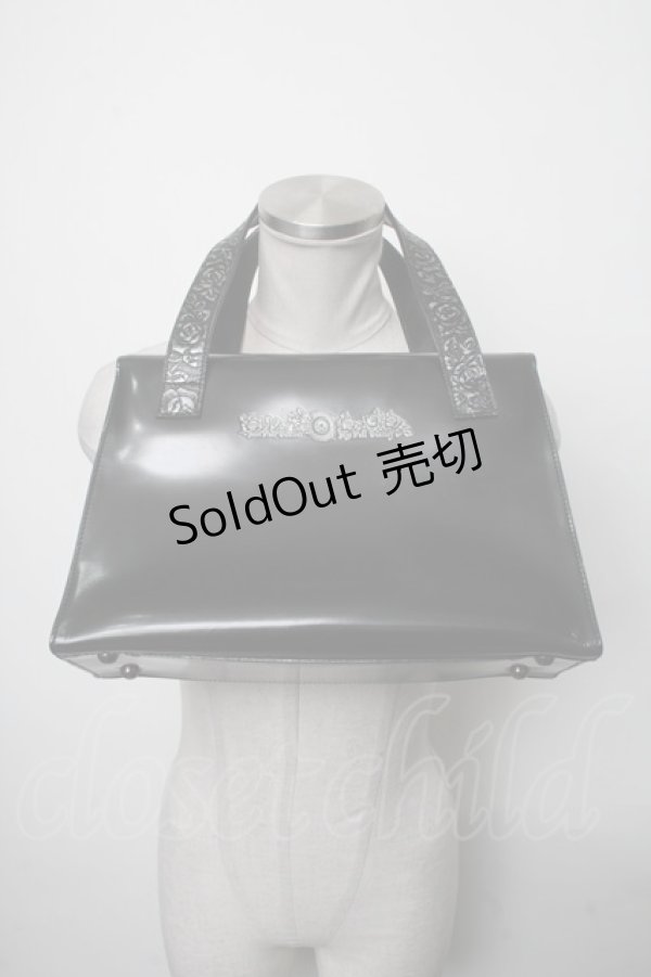 画像1: Jean Paul GAULTIER / ロゴ型押しハンドバッグ  黒 S-25-03-09-016-GO-BG-AS-ZS (1)