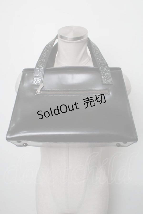 画像2: Jean Paul GAULTIER / ロゴ型押しハンドバッグ  黒 S-25-03-09-016-GO-BG-AS-ZS (2)