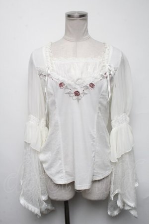 画像: Ozz oneste / レースフレア袖カットソー  白 S-25-03-09-019-OO-TO-SZ-ZS