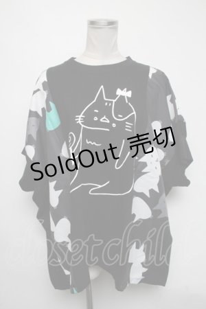 画像: MINT NeKO / 切替オーバーサイズトップス  黒 S-25-03-09-024-HN-TO-AS-ZS