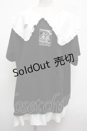 画像: KRY CLOTHING / フリル襟スウェット  黒 S-25-03-09-039-EL-TO-AS-ZS