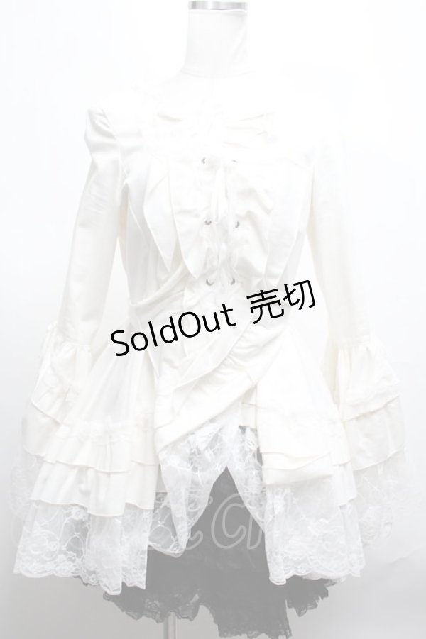 画像1: MARBLE / 編み上げ総フリルドレスワンピース  白 S-25-03-09-047-GO-OP-HR-ZS (1)