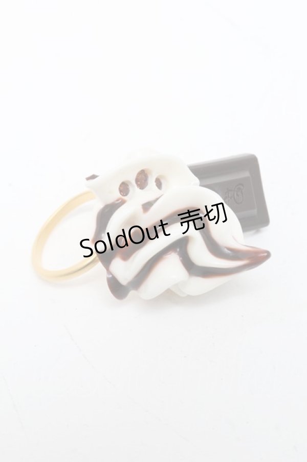 画像1: Q-pot. / フレッシュクリームウィズチョコレートソース　リング  ブラウン S-25-03-10-1005-QP-AC-HR-ZS (1)