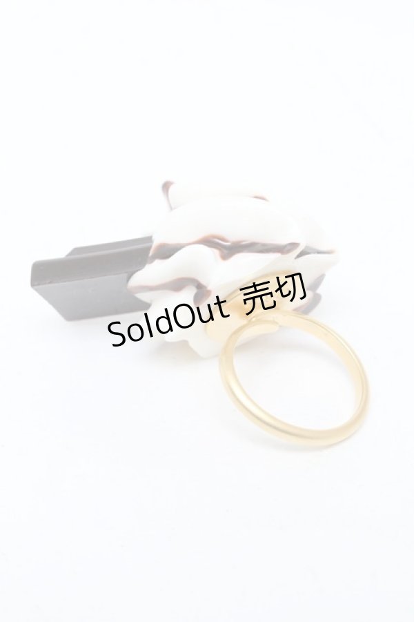 画像2: Q-pot. / フレッシュクリームウィズチョコレートソース　リング  ブラウン S-25-03-10-1005-QP-AC-HR-ZS (2)