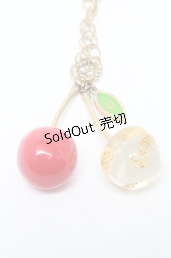 画像1: Q-pot. / チェリーネックレス  赤 S-25-03-10-035-QP-AC-AS-ZS (1)