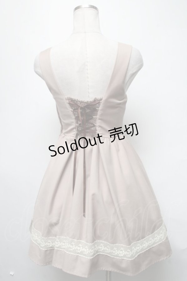 画像2: LOLITAその他(お買取対象外) / レース&編み上げジャンパースカート  ベージュ S-25-03-11-065-LO-OP-HR-ZS (2)