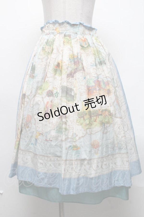 画像1: Jane Marple / Les merveillesのダブルスカート  ブルー S-25-03-11-075-JM-SK-HR-ZS (1)