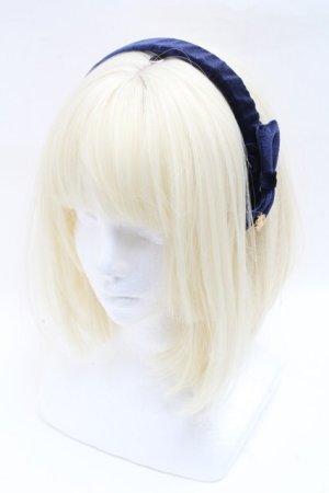 画像: axes femme / ベロアリボンカチューシャ  紺 S-25-03-11-011-AX-AC-HR-ZS